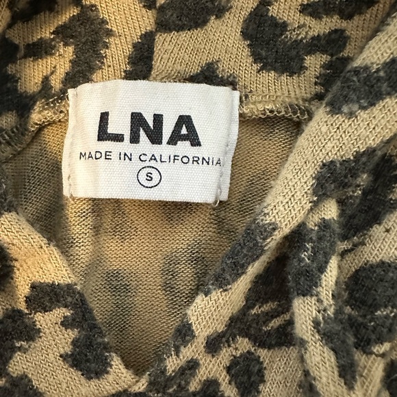 LNA Leopard Print Brushed Hoodie Sweatshirt – Brown, Size Small, like new - Picture 3 of 3